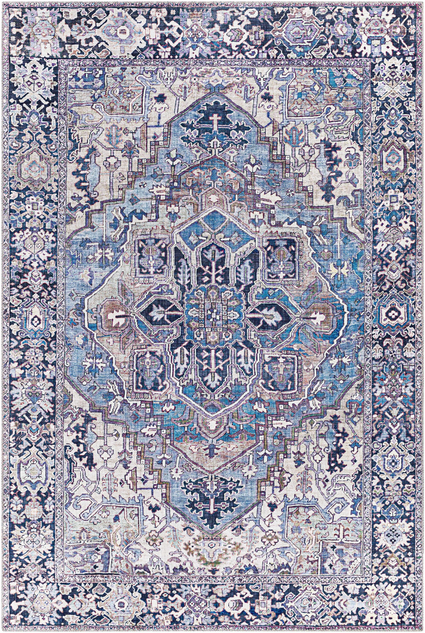 Neyland Iris Blue Area Rug 2362 - Ornate Home