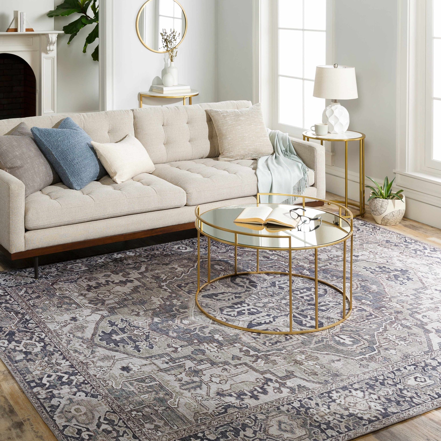 Neyland Iris Gray Area Rug 2359 - Ornate Home