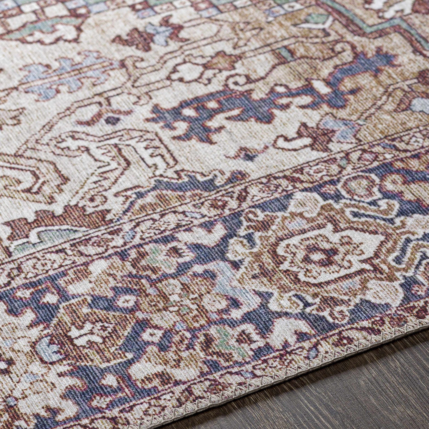 Neyland Iris Olive & Brown Area Rug 2360 - Ornate Home