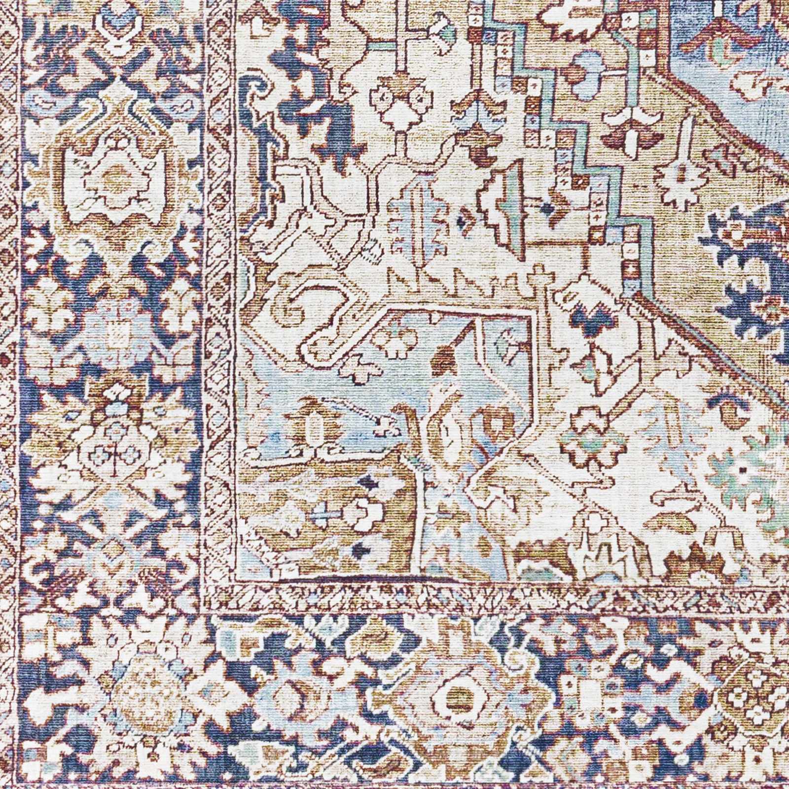 Neyland Iris Olive & Brown Area Rug 2360 - Ornate Home