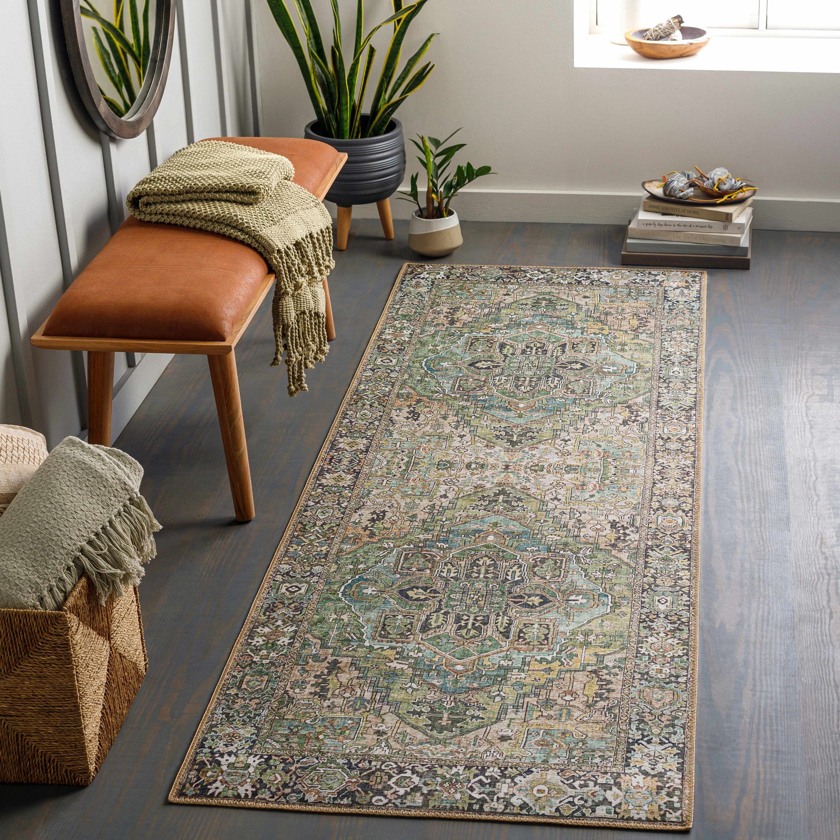 Neyland Sage Green Area Rug - Ornate Home