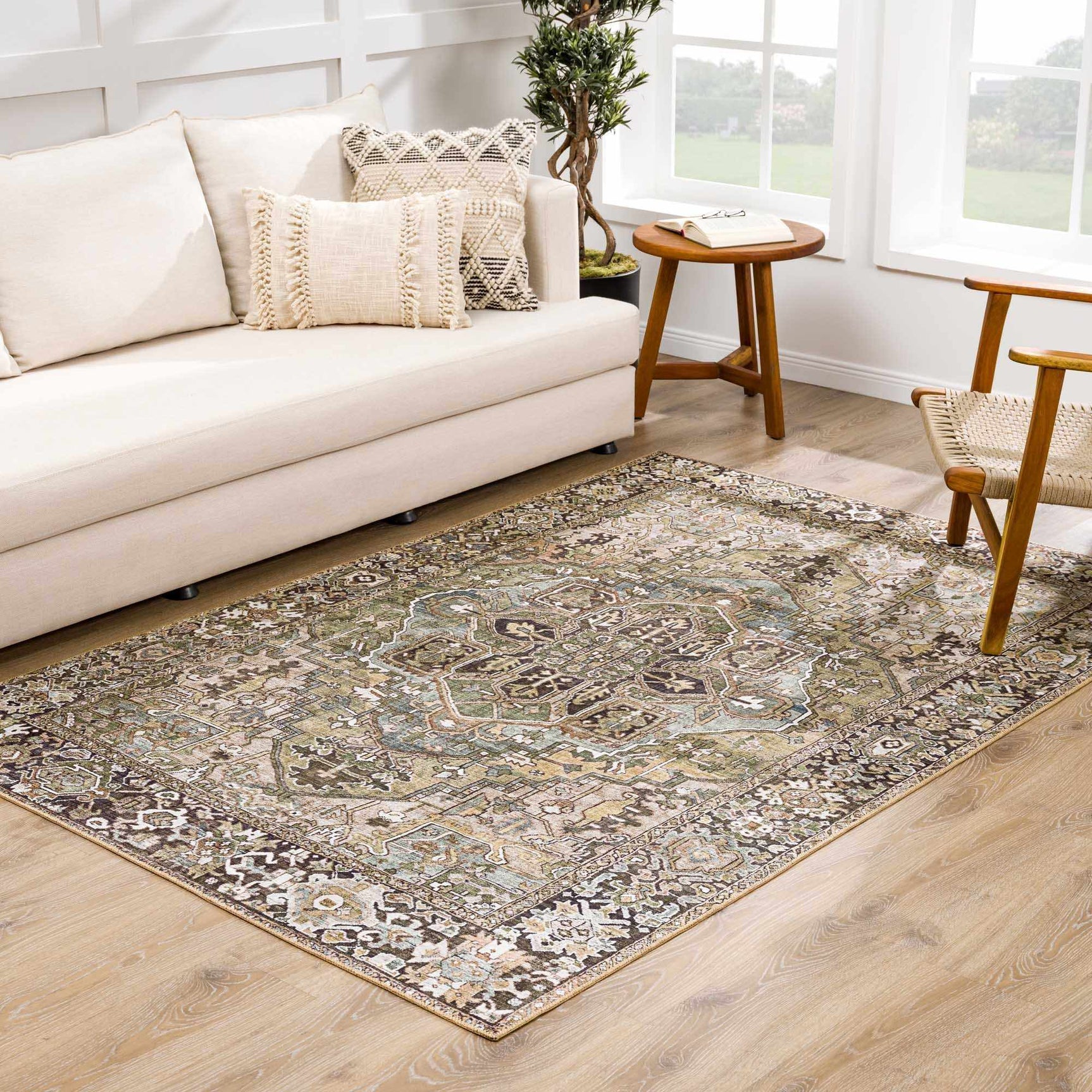 Neyland Sage Green Area Rug - Ornate Home