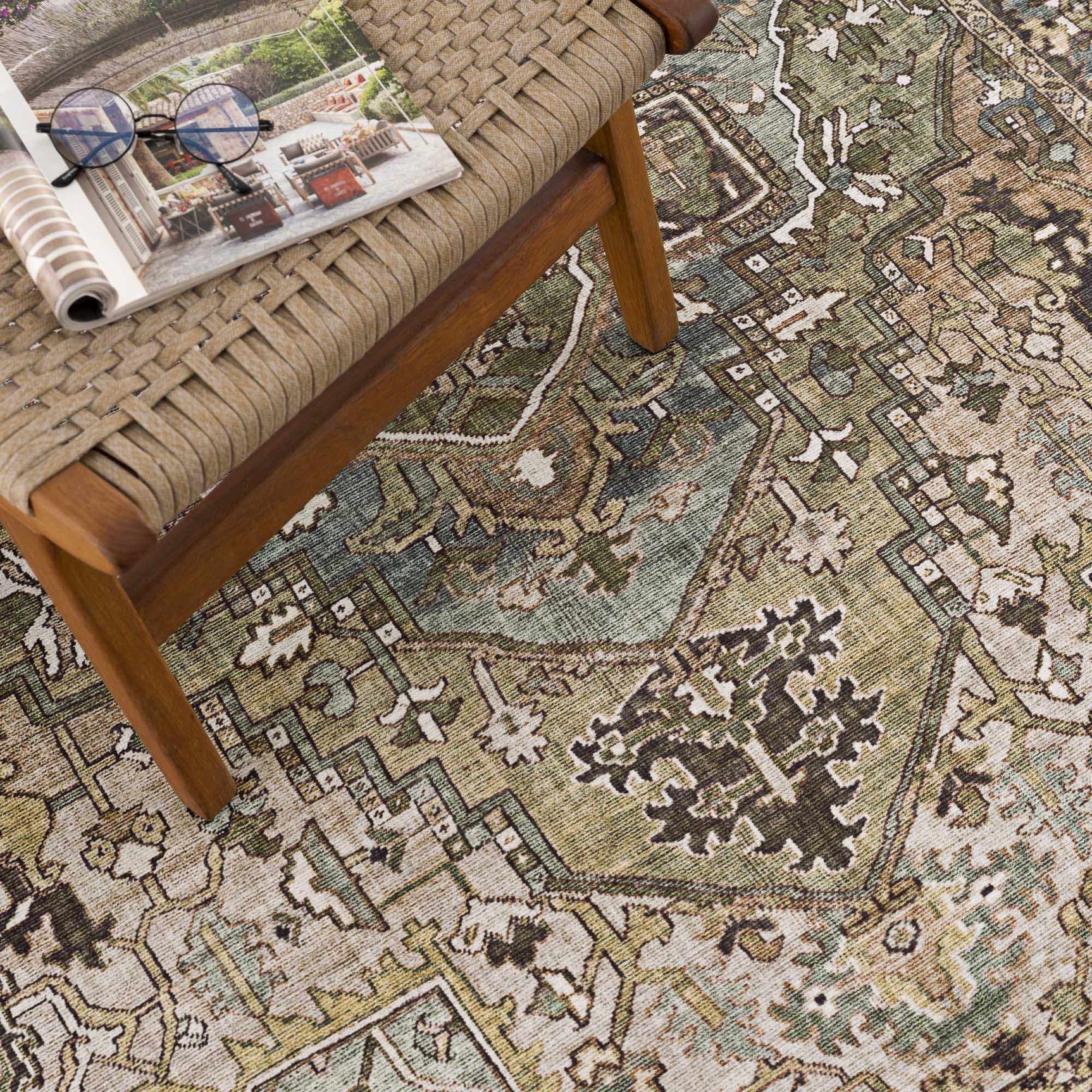 Neyland Sage Green Area Rug - Ornate Home