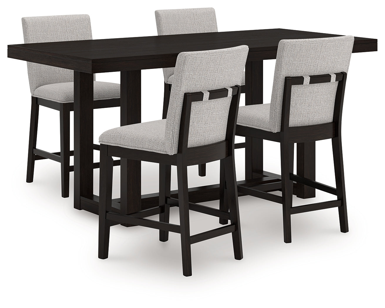 Neymorton Dark Grayish Brown Counter Height Dining Table and 4 Barstools (Online Special Price) - Ornate Home