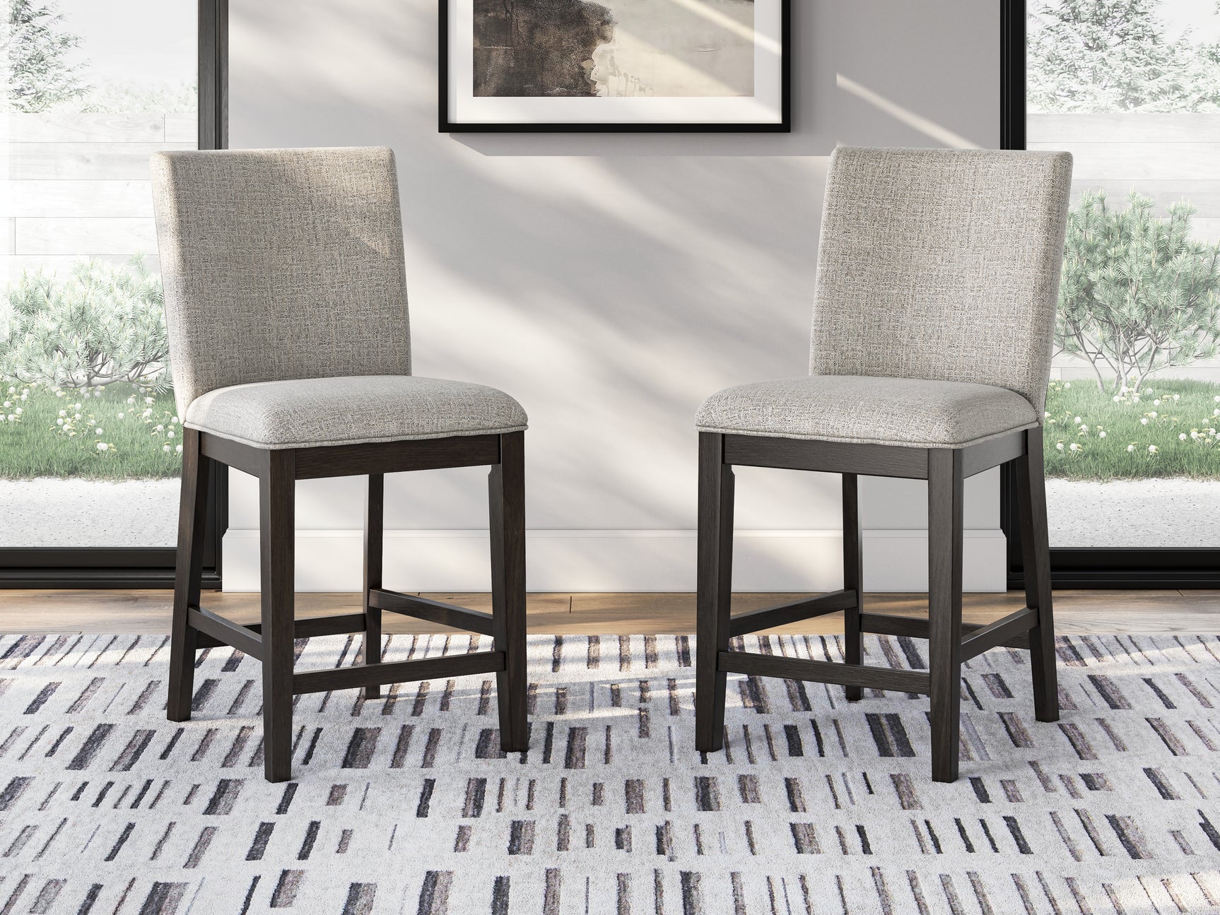 Neymorton Dark Grayish Brown Counter Height Dining Table and 4 Barstools - Ornate Home