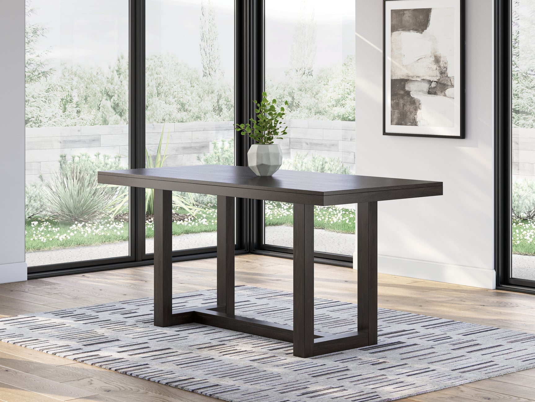 Neymorton Dark Grayish Brown Counter Height Dining Table and 4 Barstools - Ornate Home