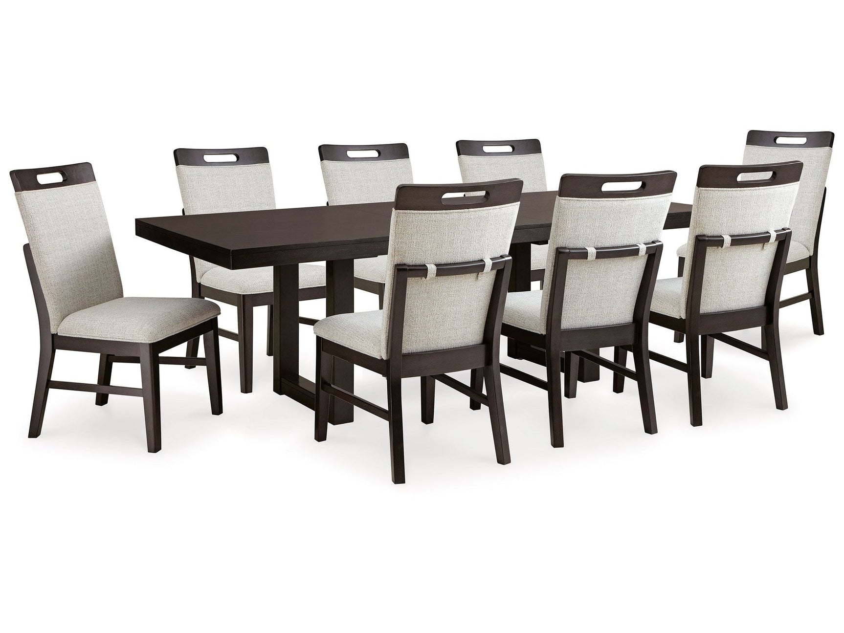 Neymorton Dark Grayish Brown Dining Table w/8 Chairs (Online Special Price) - Ornate Home