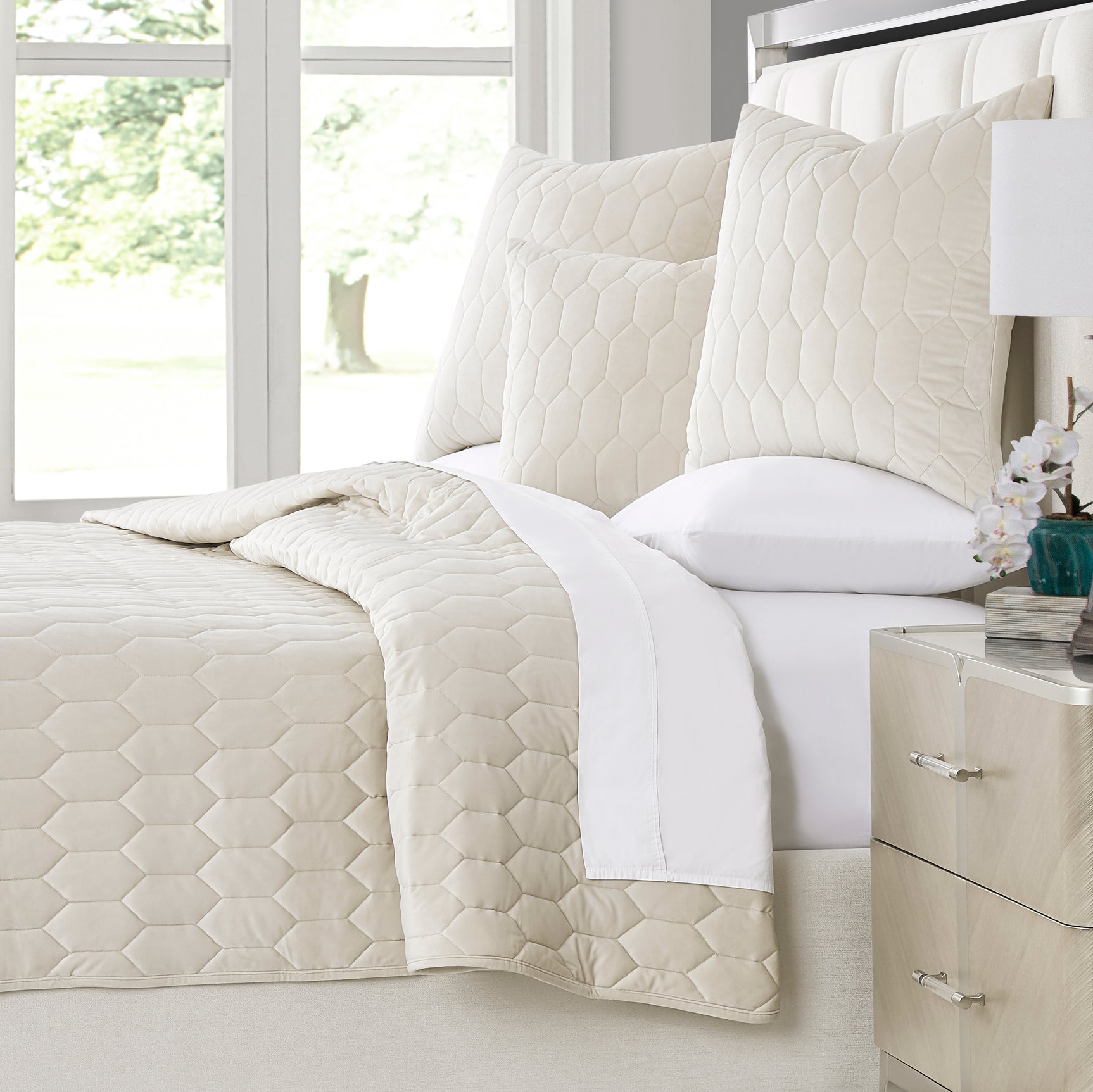 Niagara Sand Quilt Set - Ornate Home
