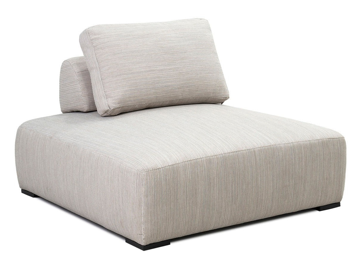 Nico Beige Outdoor Square Lounge Chair - Ornate Home