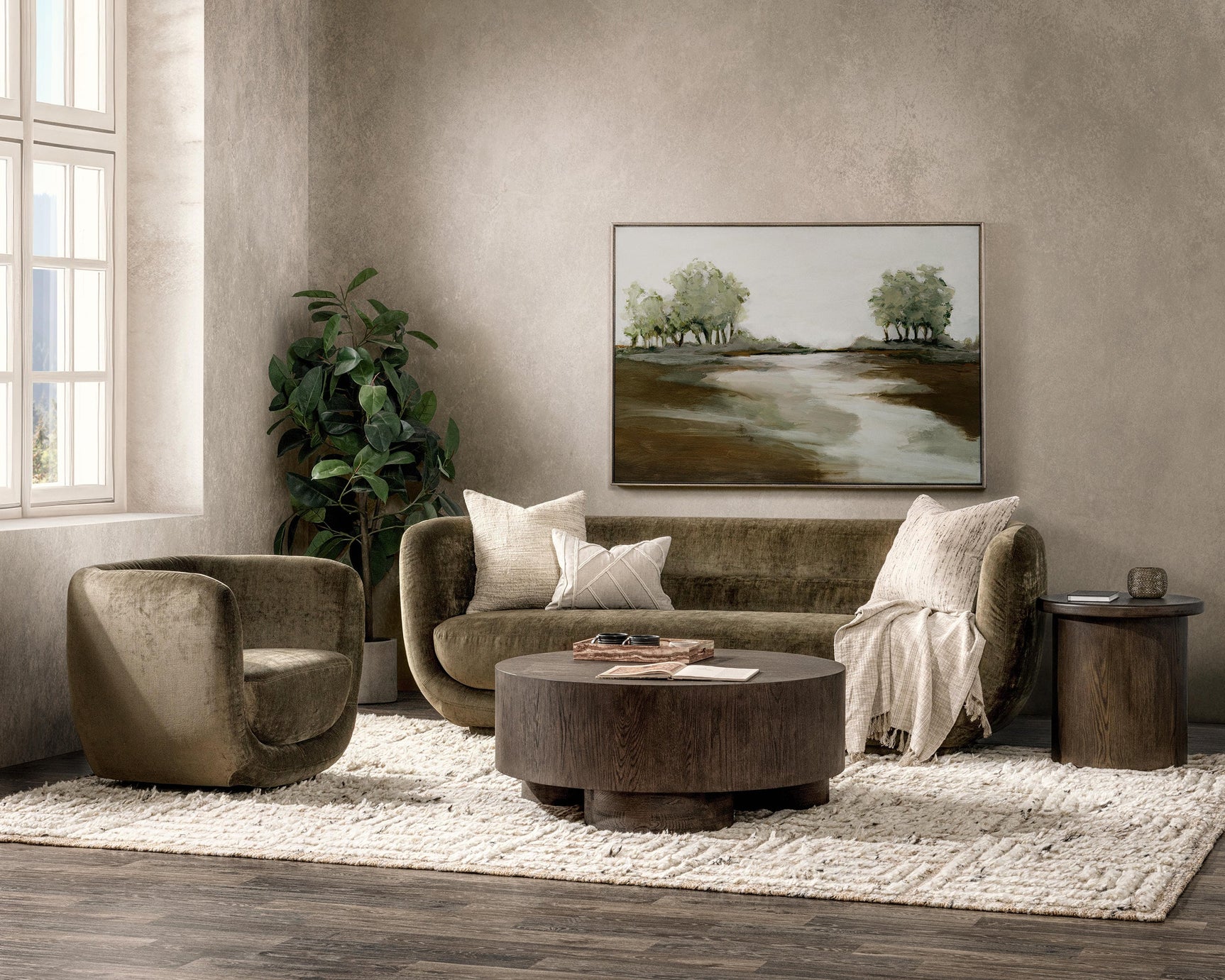 Nico Olive Green Sofa - Ornate Home