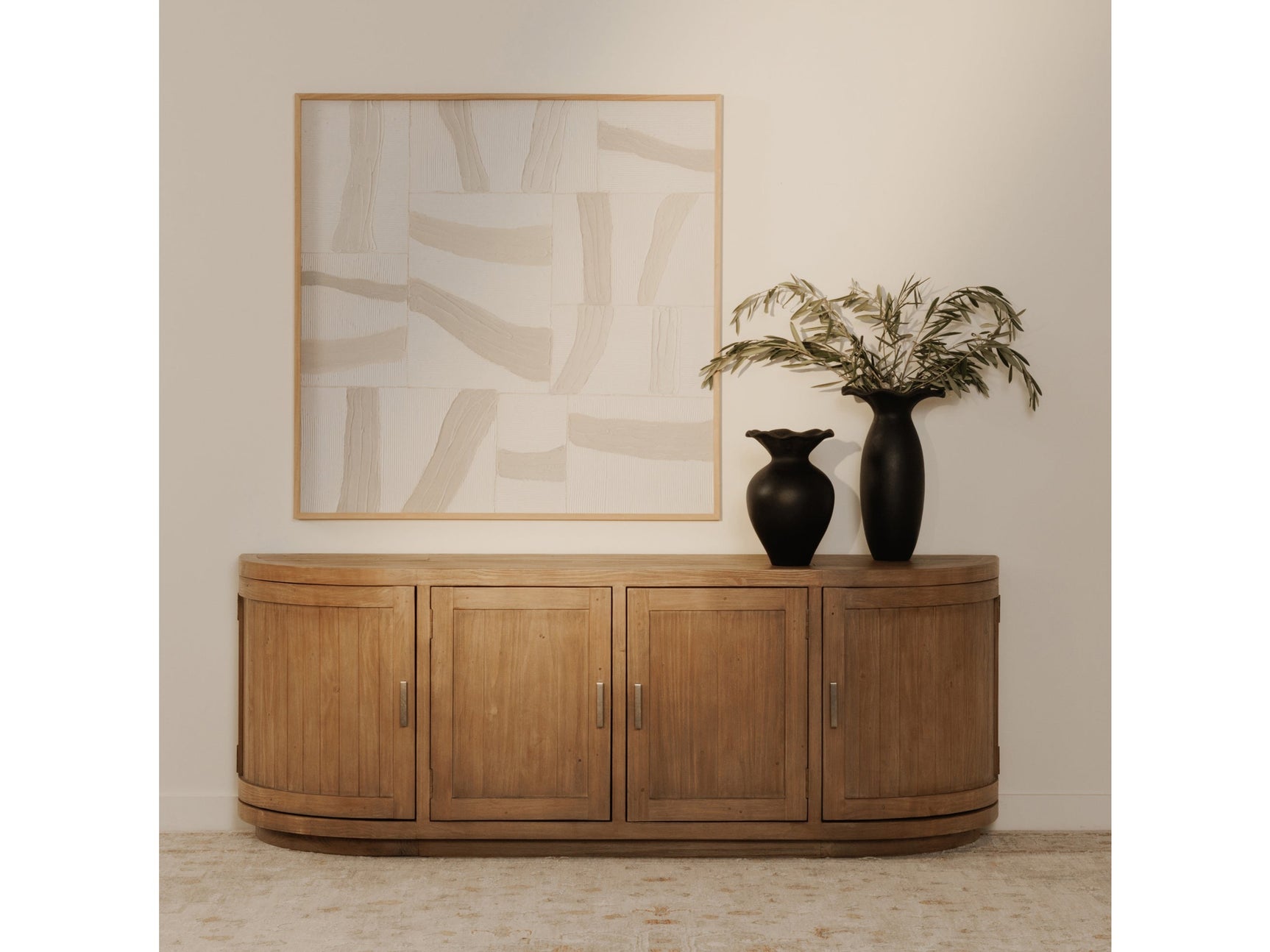 Nicola Natural Media Cabinet - Ornate Home