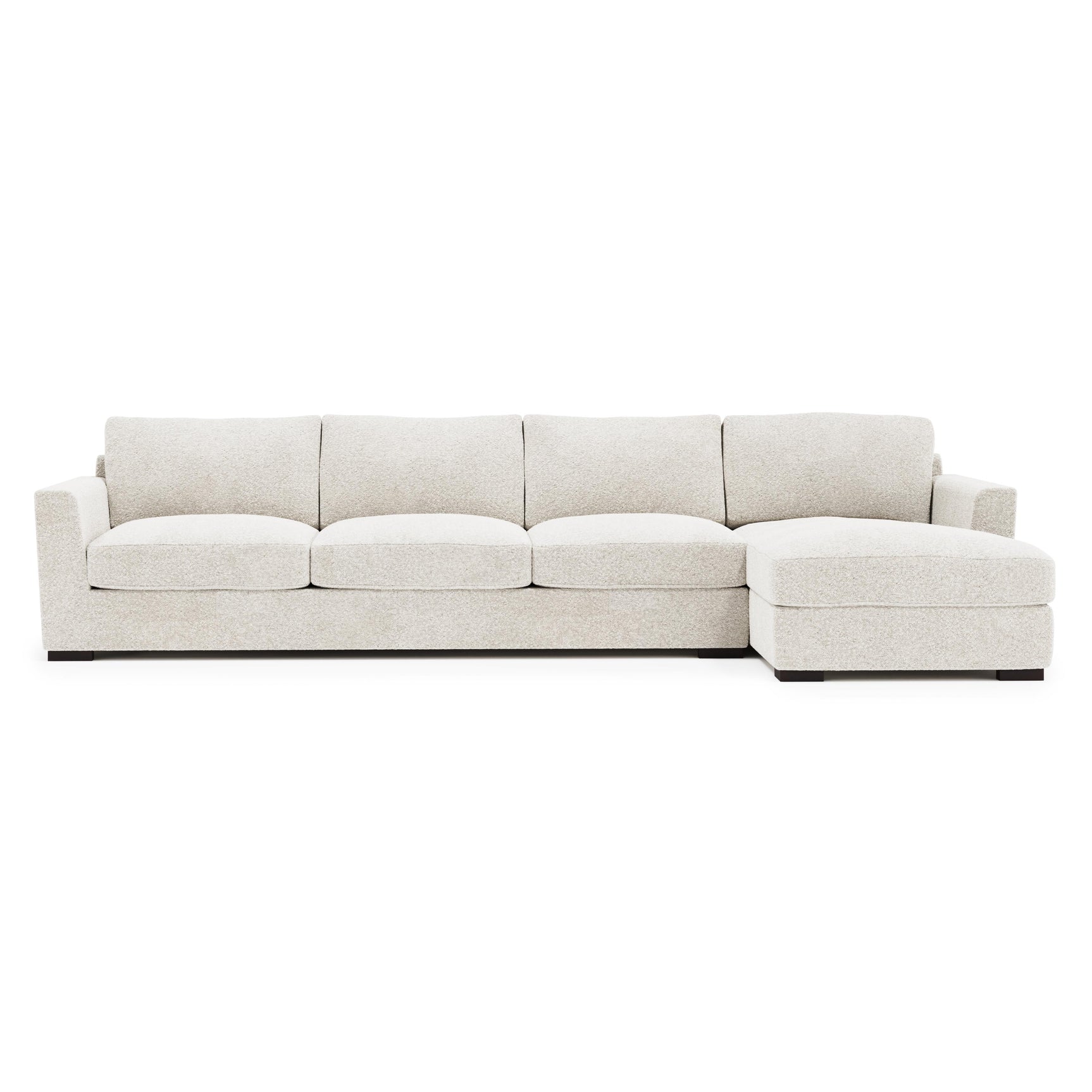 Nicolette White/Cream Fabric Chaise Sectional - Ornate Home