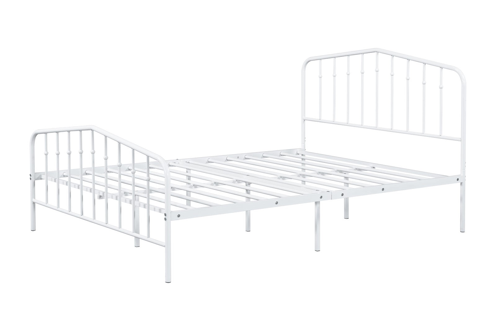 Nicoli White Full Metal Bed - Ornate Home