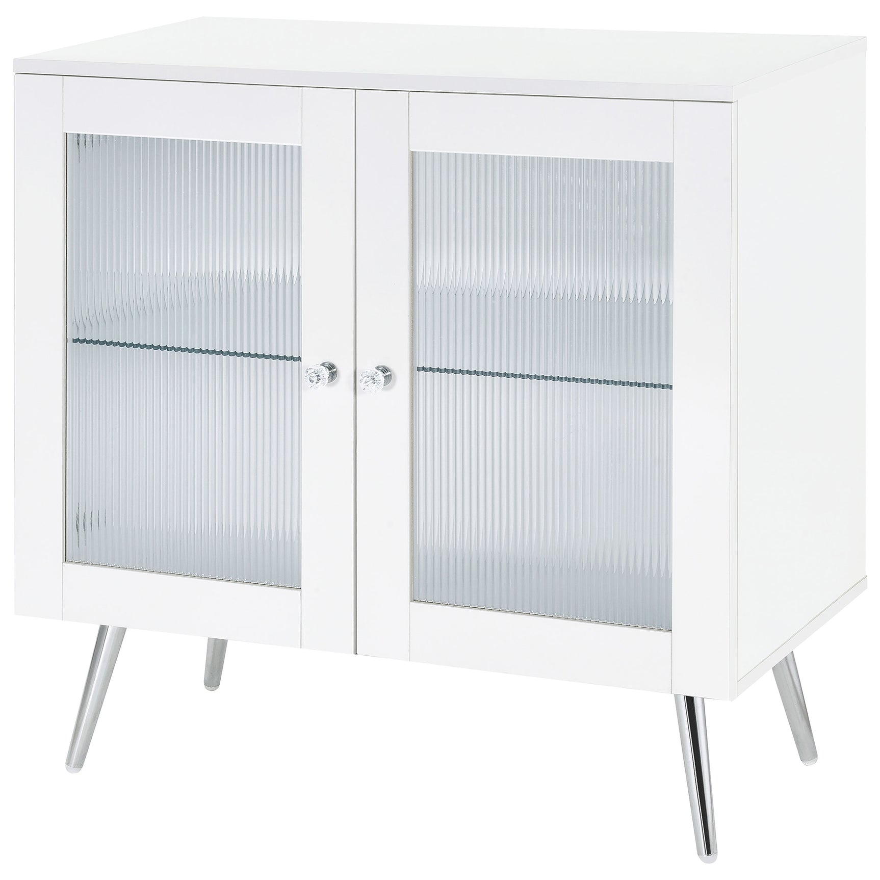 Nieta White High Gloss Accent Cabinet - Ornate Home