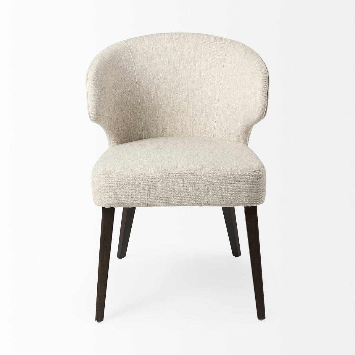 Niles Cream/Dark Brown Wingback Dining Side Chair - 69399 - Ornate Home