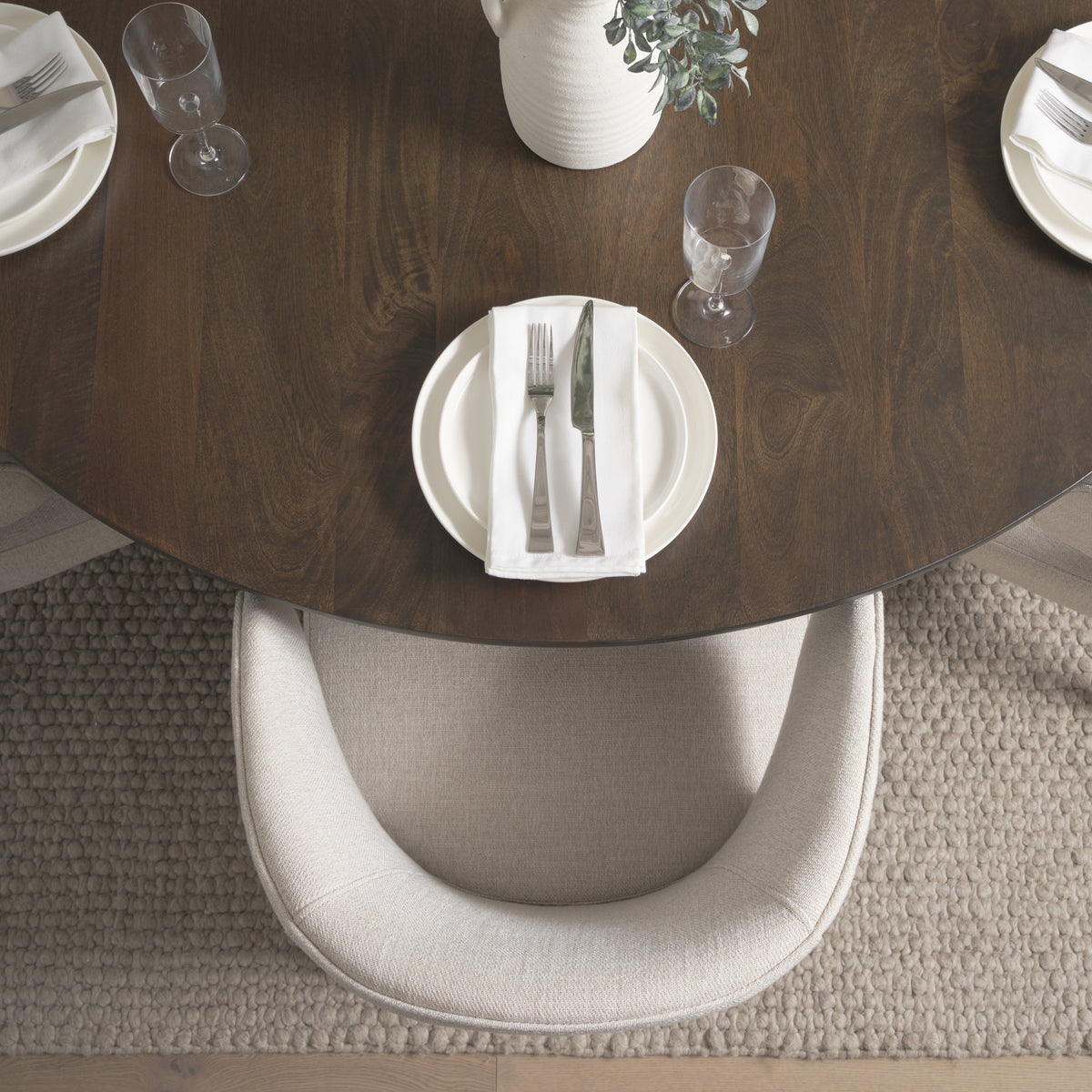 Niles Cream/Dark Brown Wingback Dining Side Chair - 69399 - Ornate Home