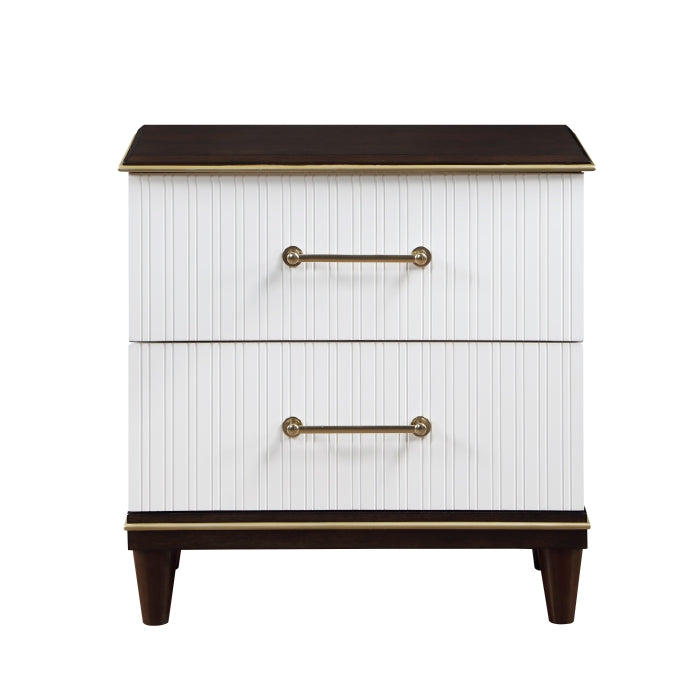 Niles White/Cherry Nightstand - Ornate Home