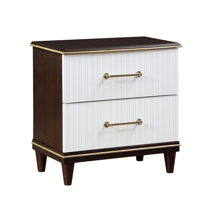 Niles White/Cherry Nightstand - Ornate Home