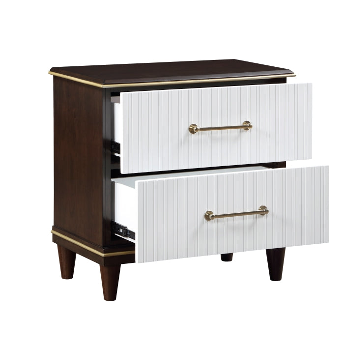 Niles White/Cherry Nightstand - Ornate Home