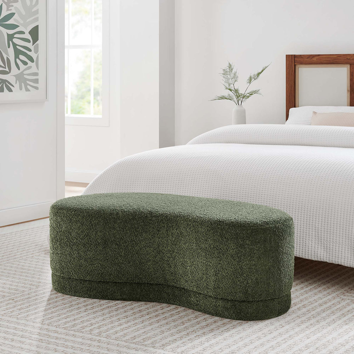 Nimbus Sage 48" Upholstered Ottoman Bench - Ornate Home