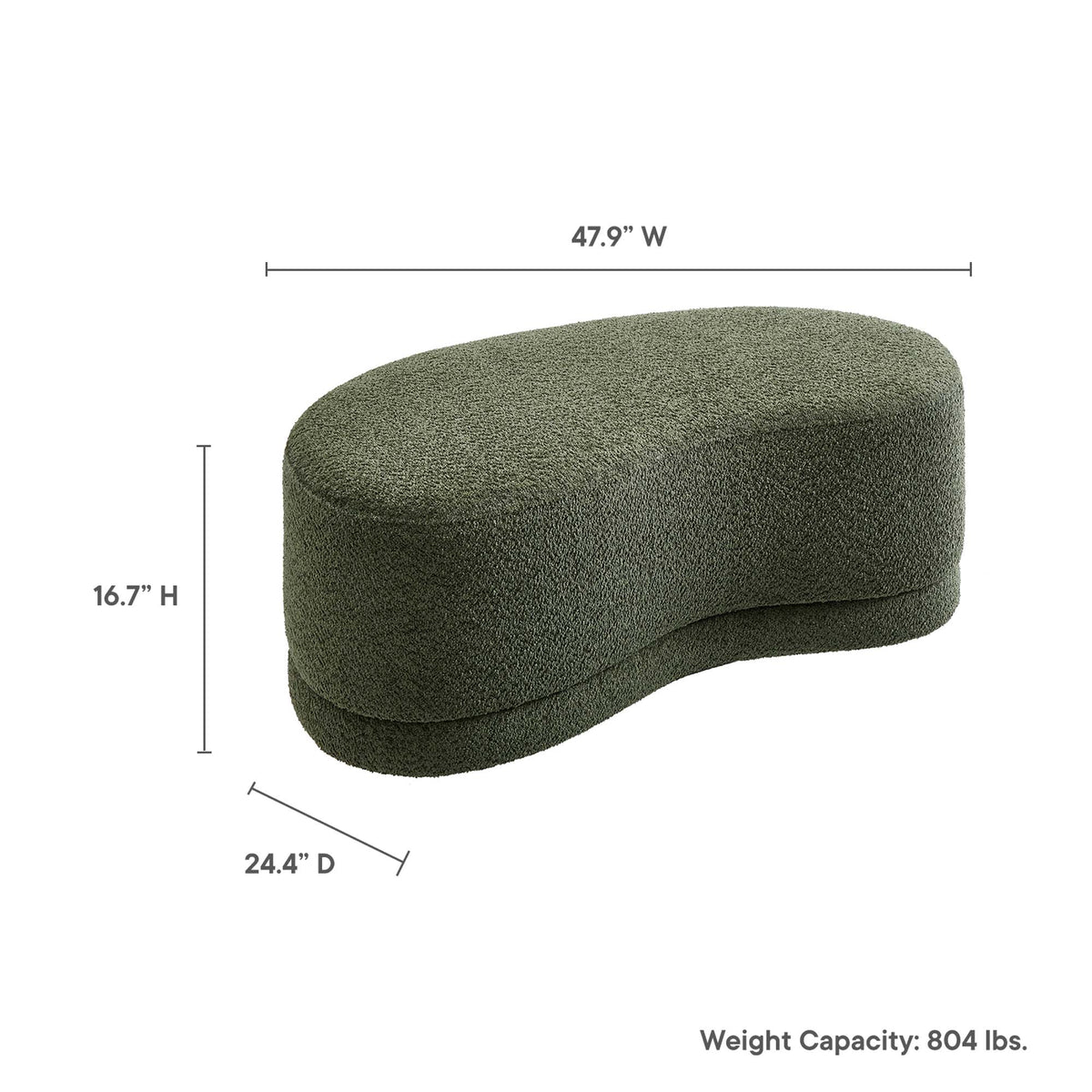 Nimbus Sage 48" Upholstered Ottoman Bench - Ornate Home