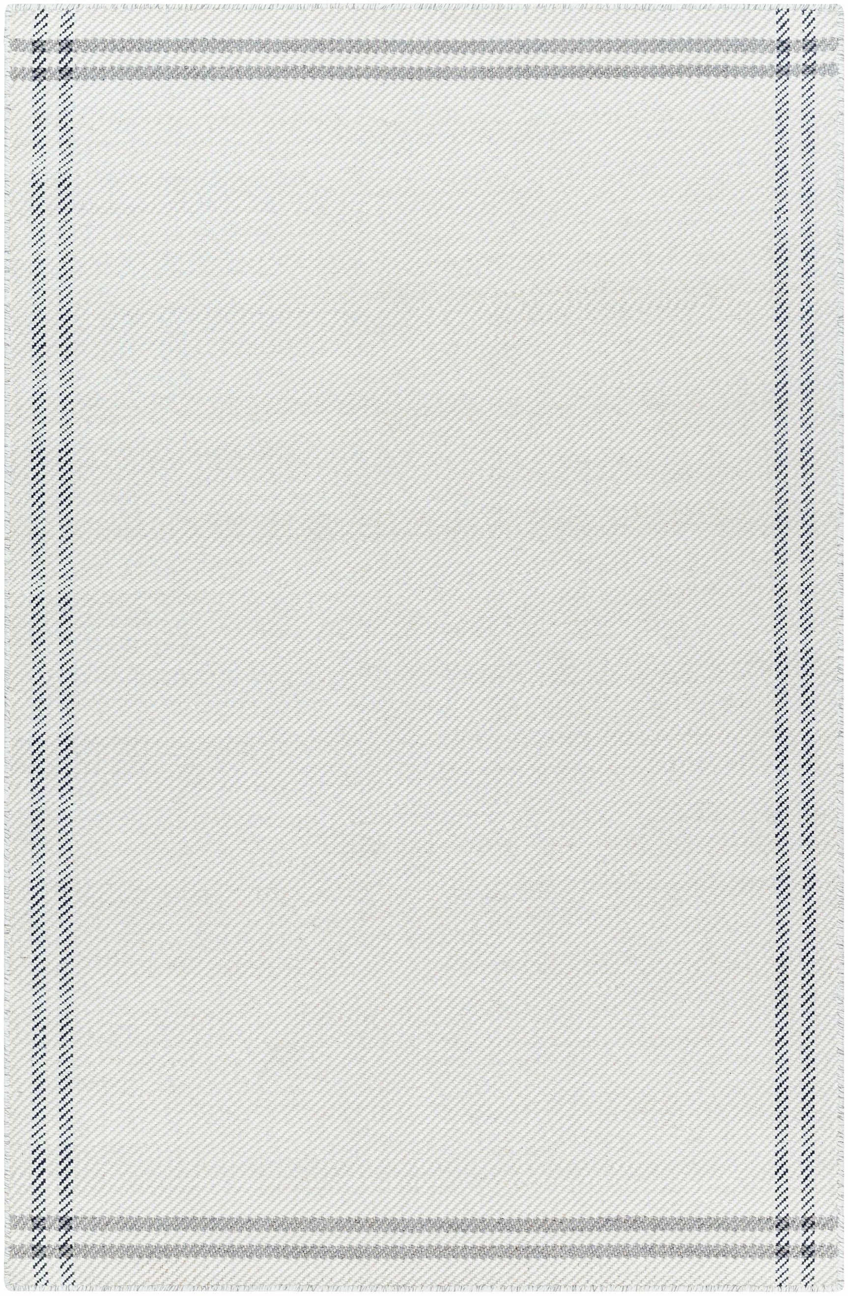 Nimue Cream & Charcoal Bordered Area Rug - Clearance - Ornate Home