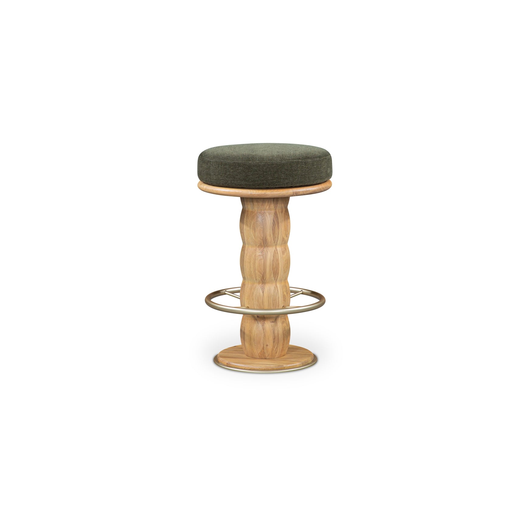 Nio Dark Green/Natural Swivel Counter Stool - Ornate Home