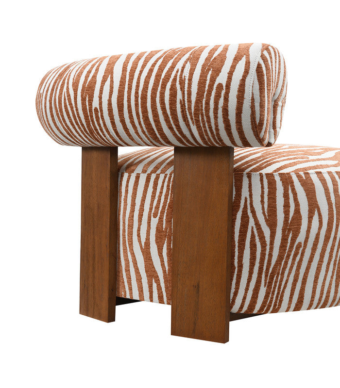 Niobe Rustic Orange Accent Chair - Ornate Home