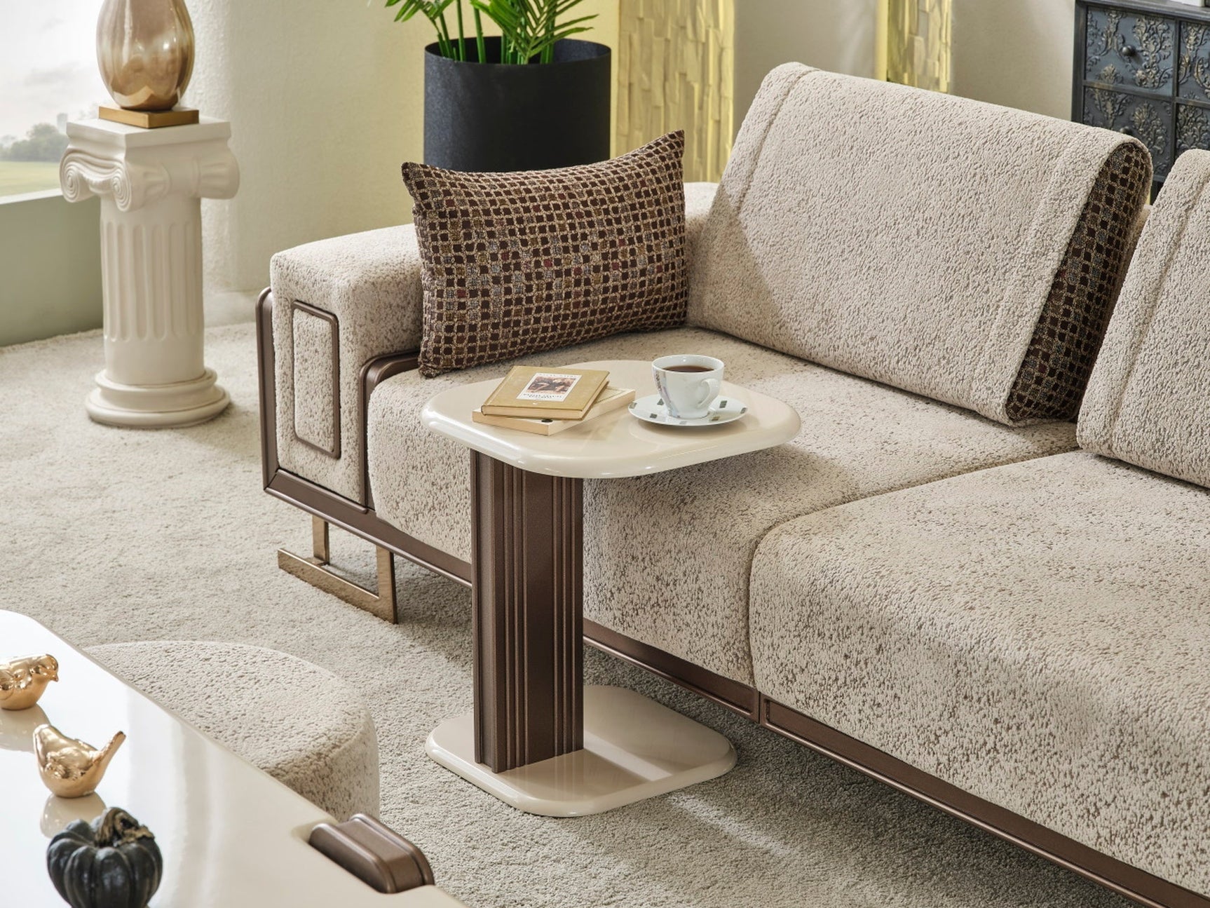 Nirvana Beige Stationary 4 Seat Sofa