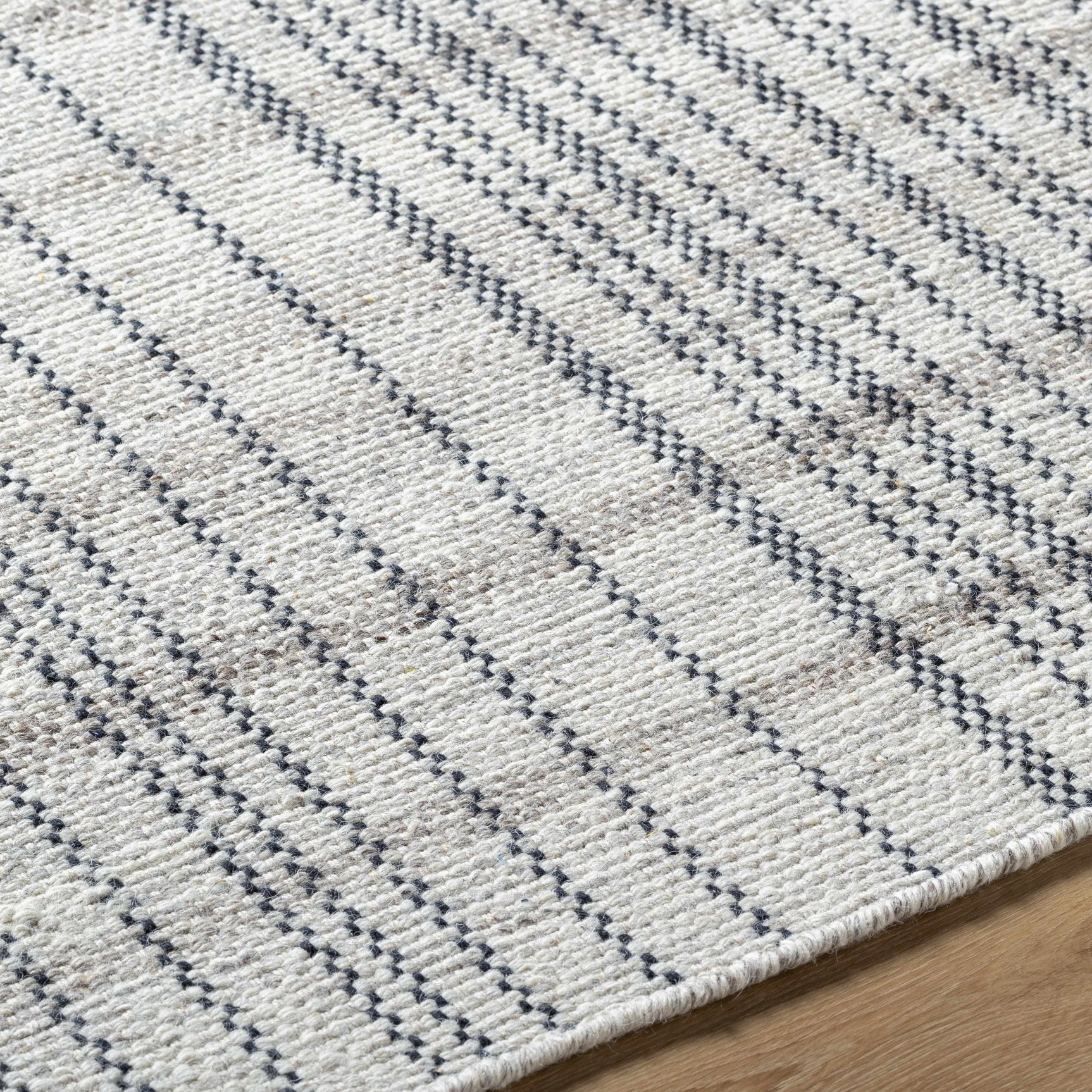 Nissa Gray Blue Checkered Wool Rug - Clearance - Ornate Home