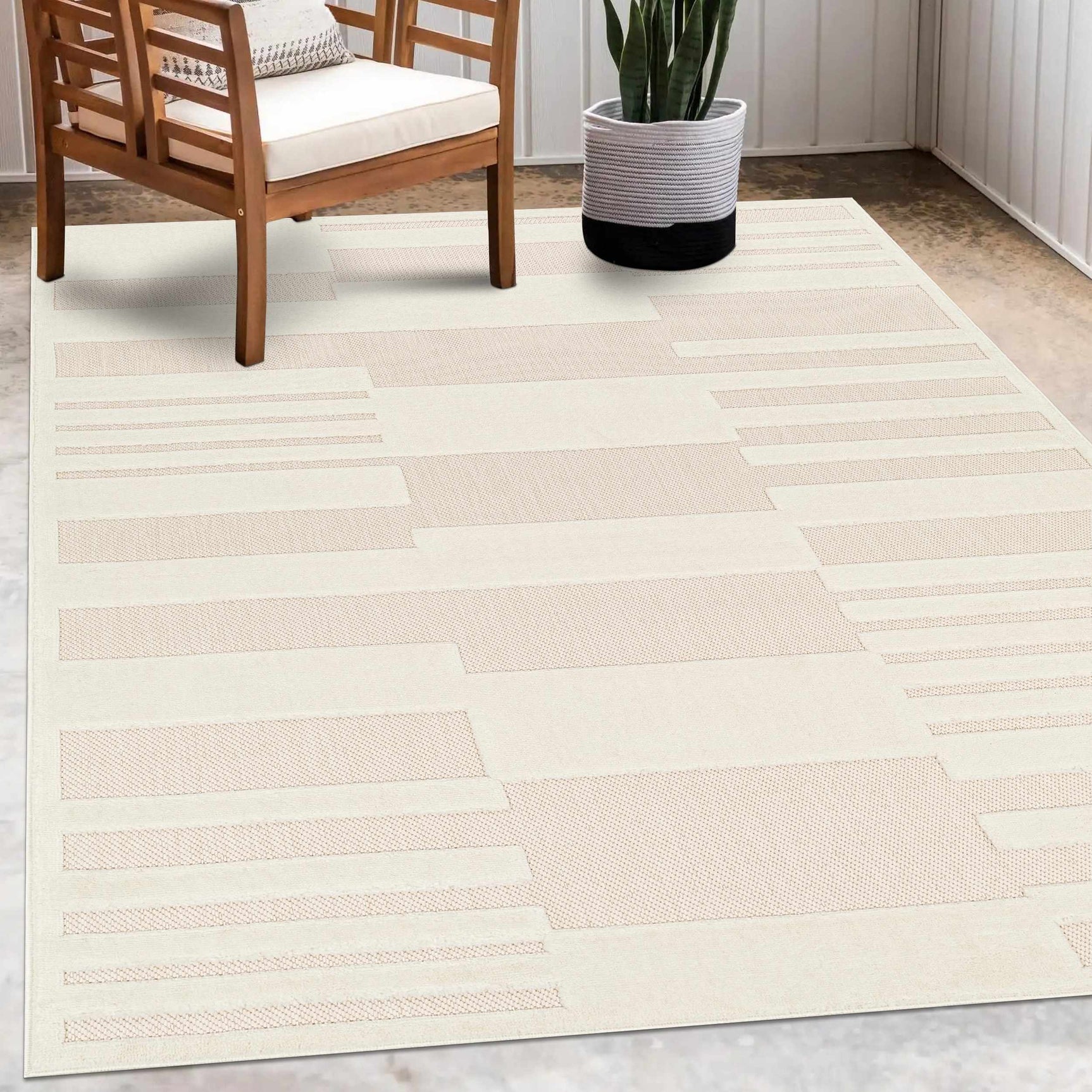 Nita Cream Outdoor Rug - Clearance - Ornate Home