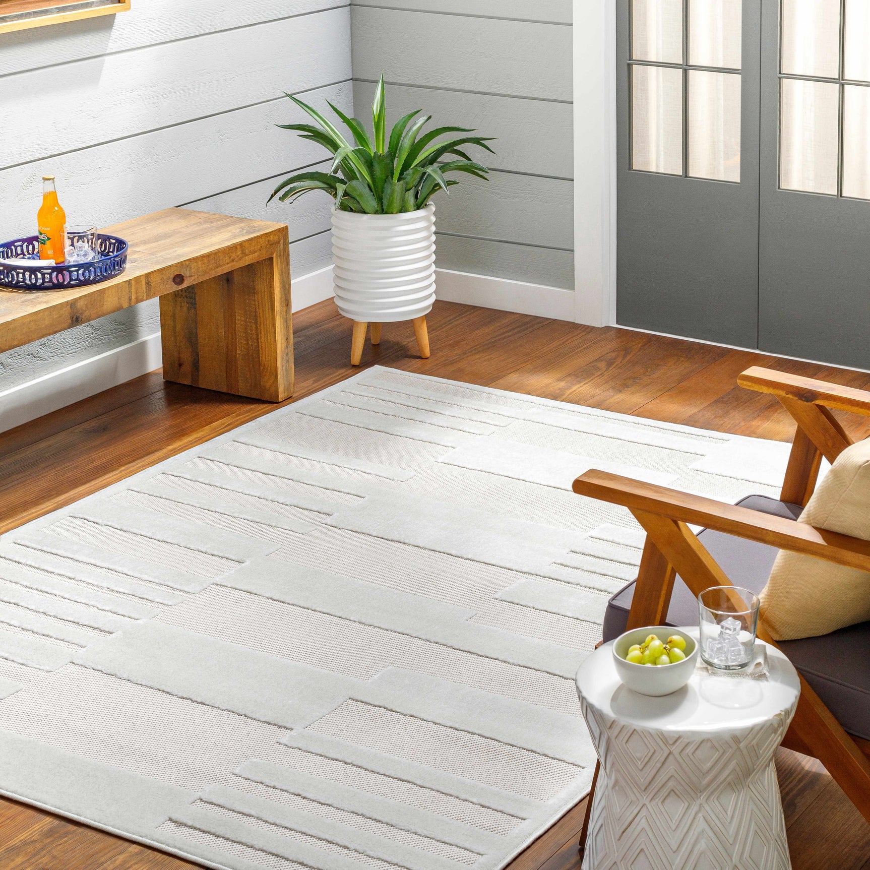 Nita Cream Outdoor Rug - Clearance - Ornate Home