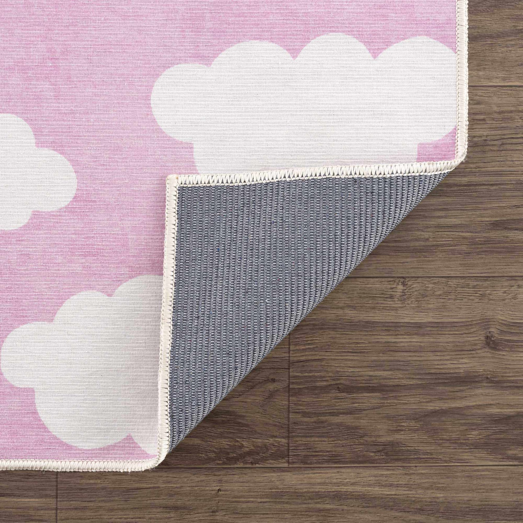 Nizar Pink Cloud Washable Kids Rug - Ornate Home