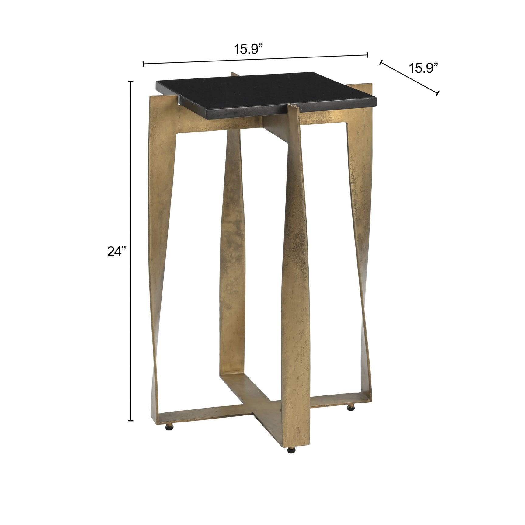 Noara Black & Brass Accent Table - Ornate Home