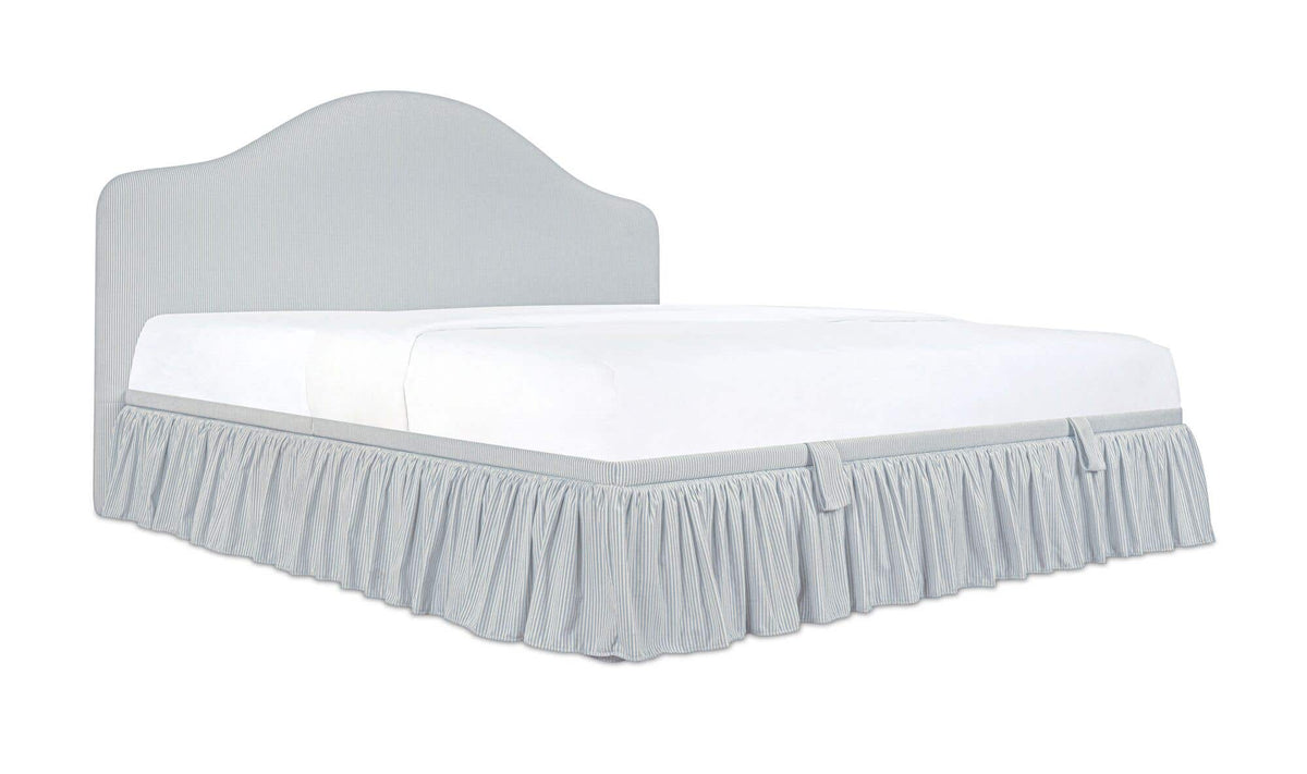 Noelle Light Blue Stripe Queen Storage Bed - Ornate Home