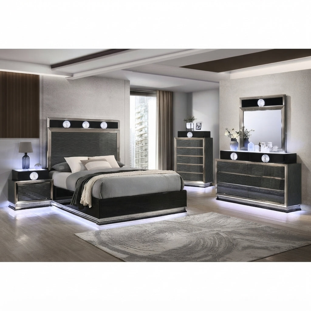 Noire Charcoal Gray/Black Chest - Ornate Home