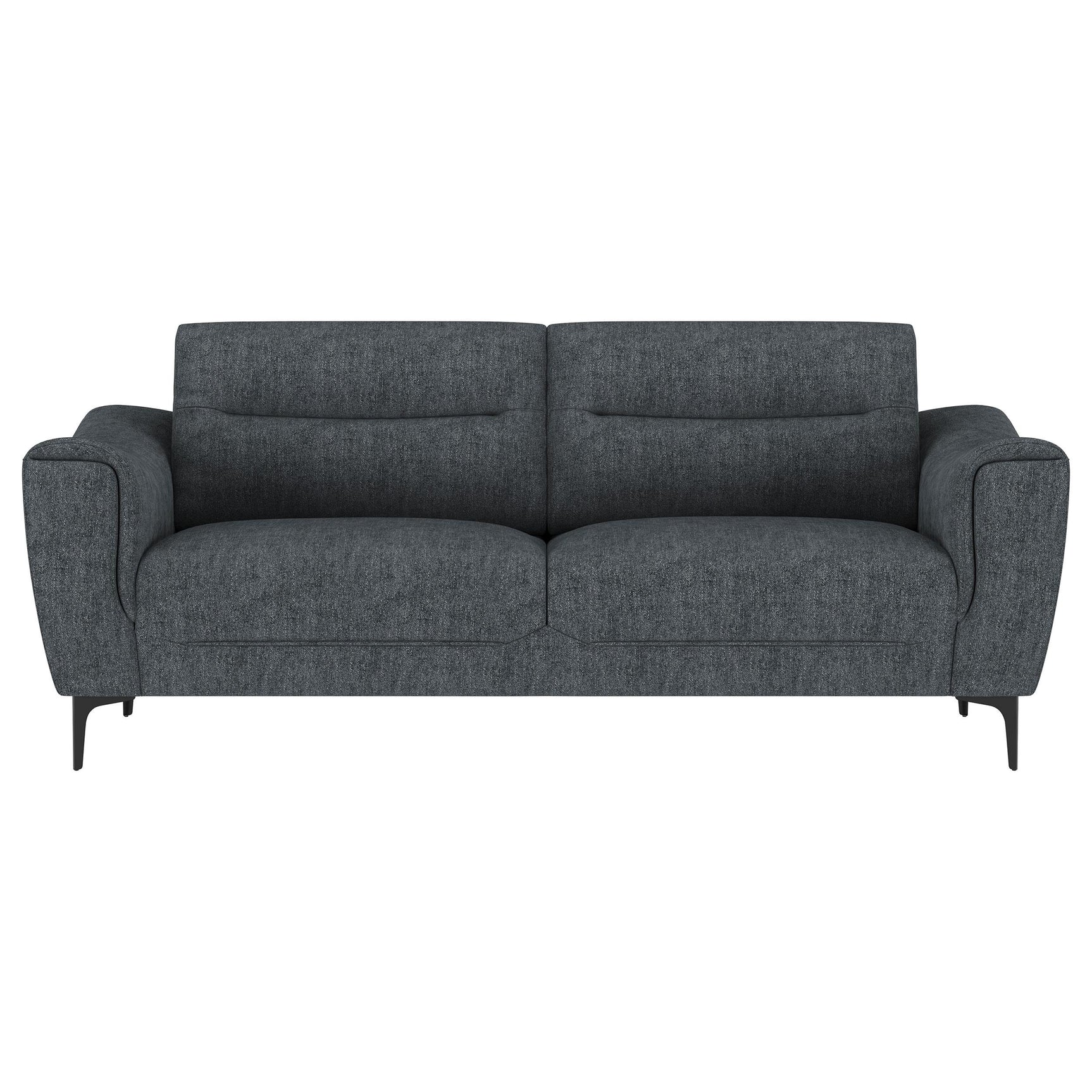 Nolan Charcoal 2-piece Upholstered Sofa Set - Ornate Home