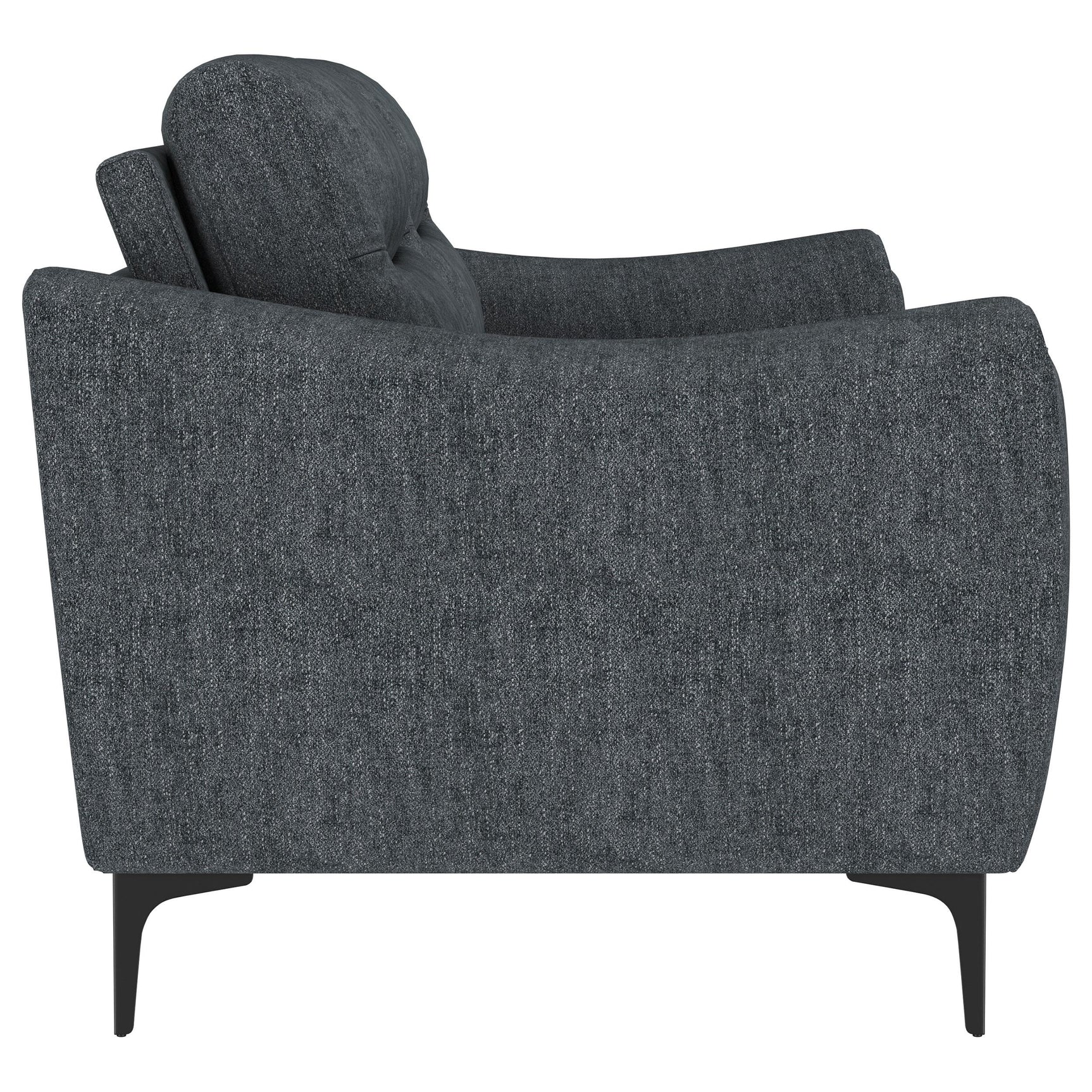 Nolan Charcoal 2-piece Upholstered Sofa Set - Ornate Home