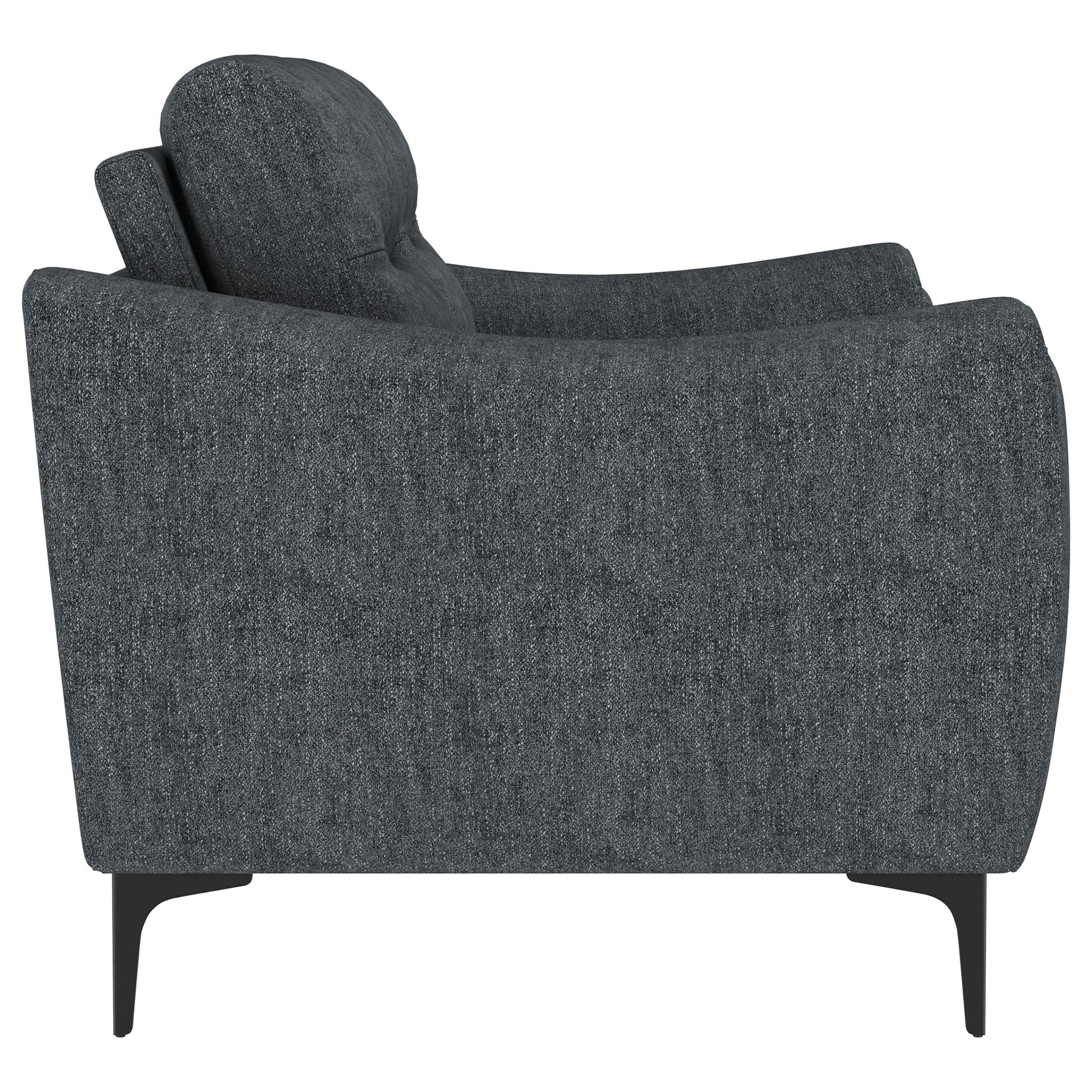 Nolan Charcoal 2-piece Upholstered Sofa Set - Ornate Home