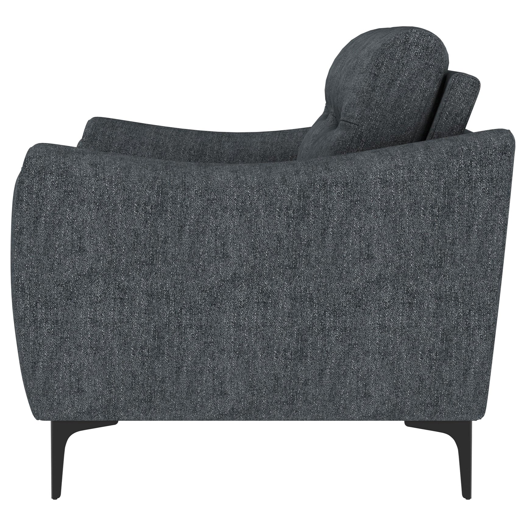 Nolan Charcoal Upholstered Sloped Track Arm Loveseat - Ornate Home