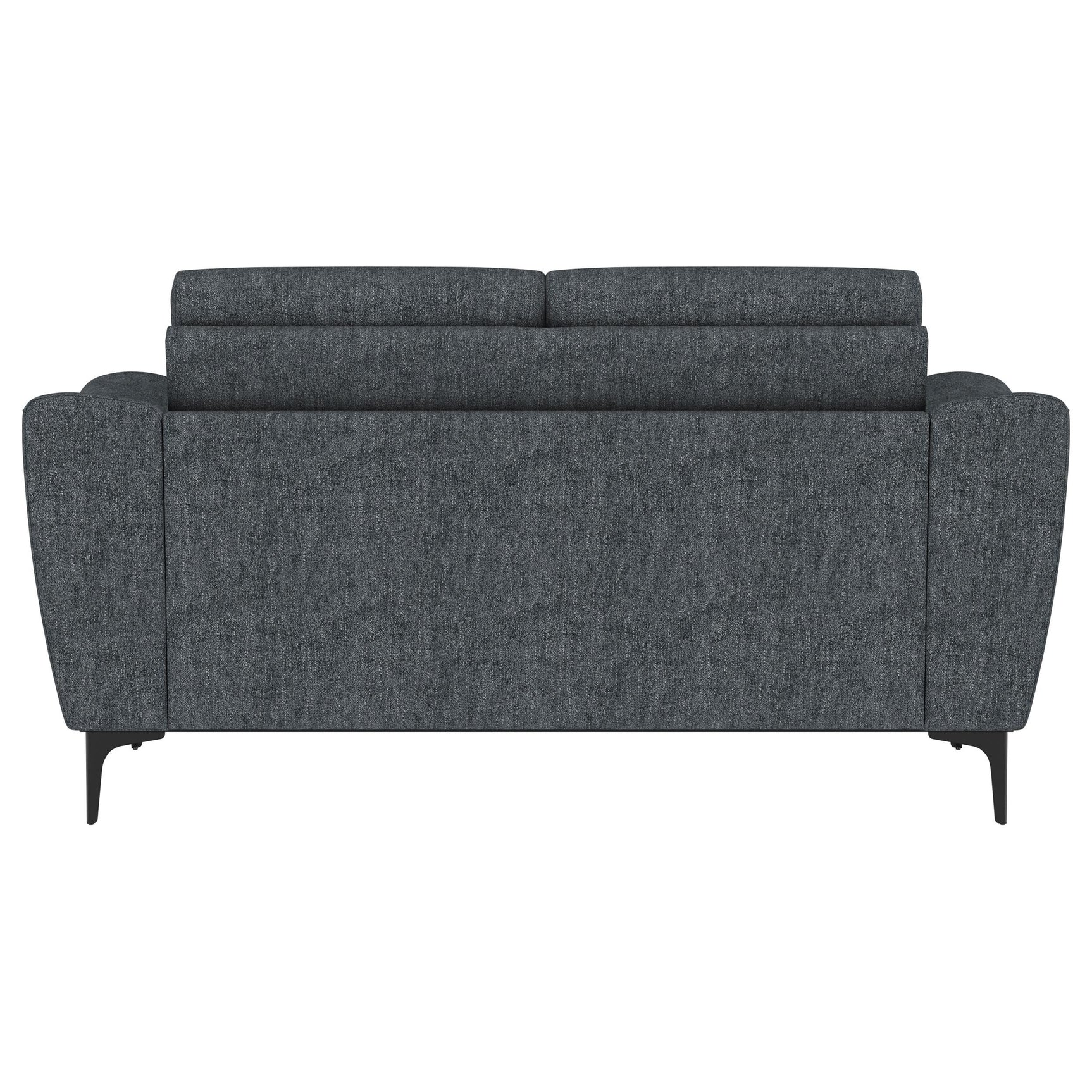 Nolan Charcoal Upholstered Sloped Track Arm Loveseat - Ornate Home