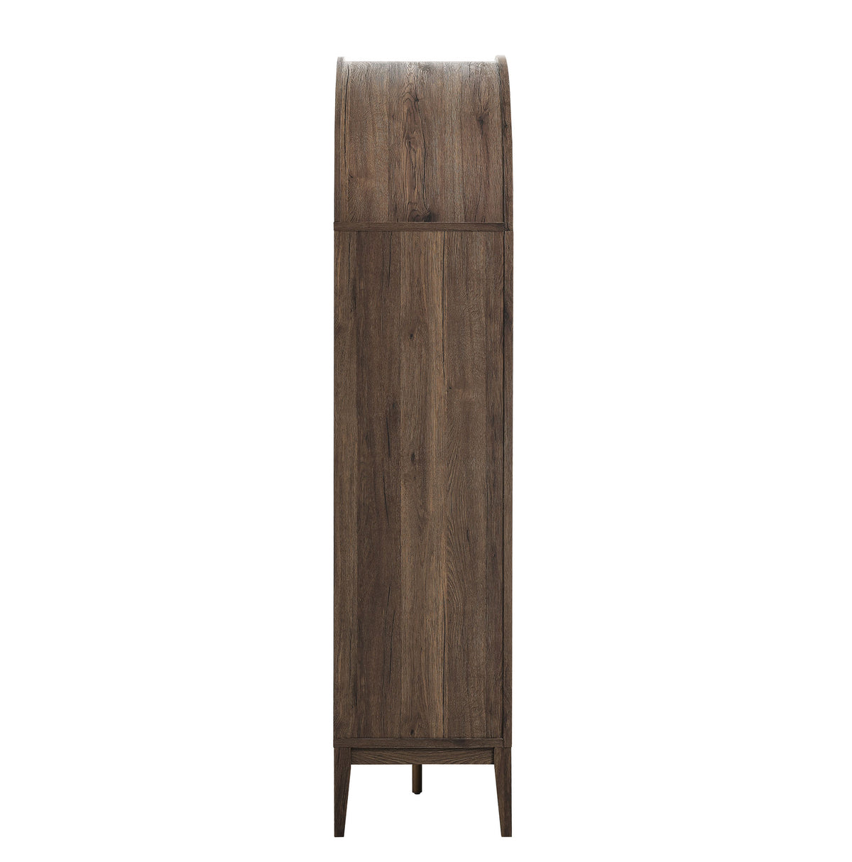 Nolan Dark Walnut 74" Tall Wide Arched Storage Display Cabinet Bookshelf