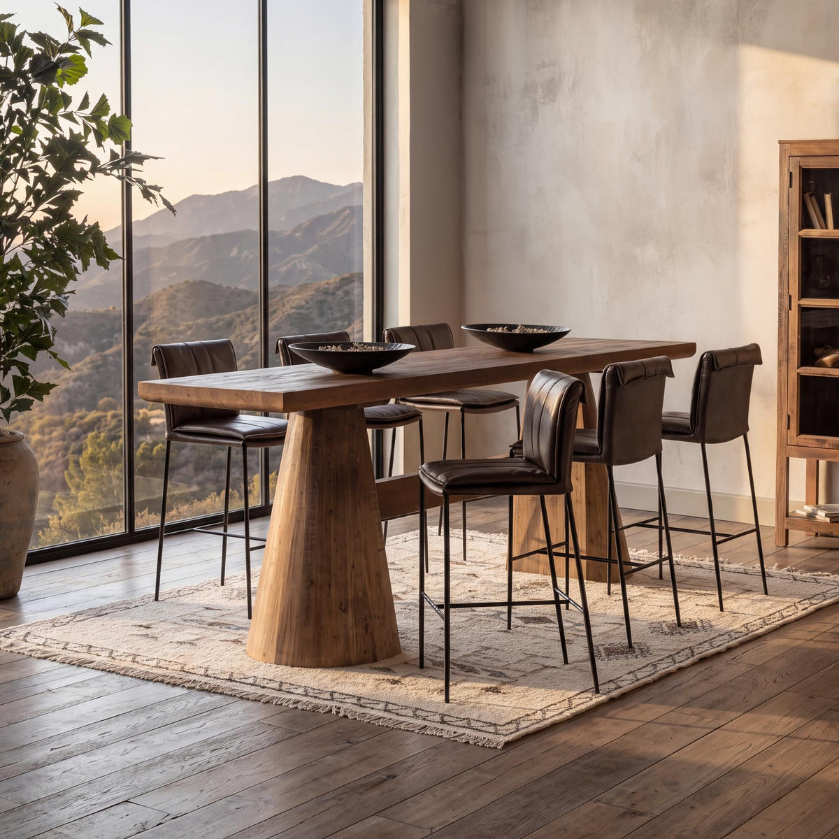 Nolan Mission Brown 118" Rectangular Bar Table