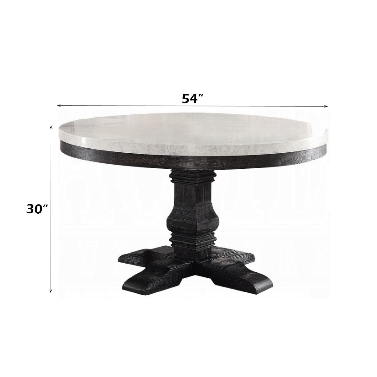 Nolan White Marble & Salvage Dark Oak Dining Table - Ornate Home