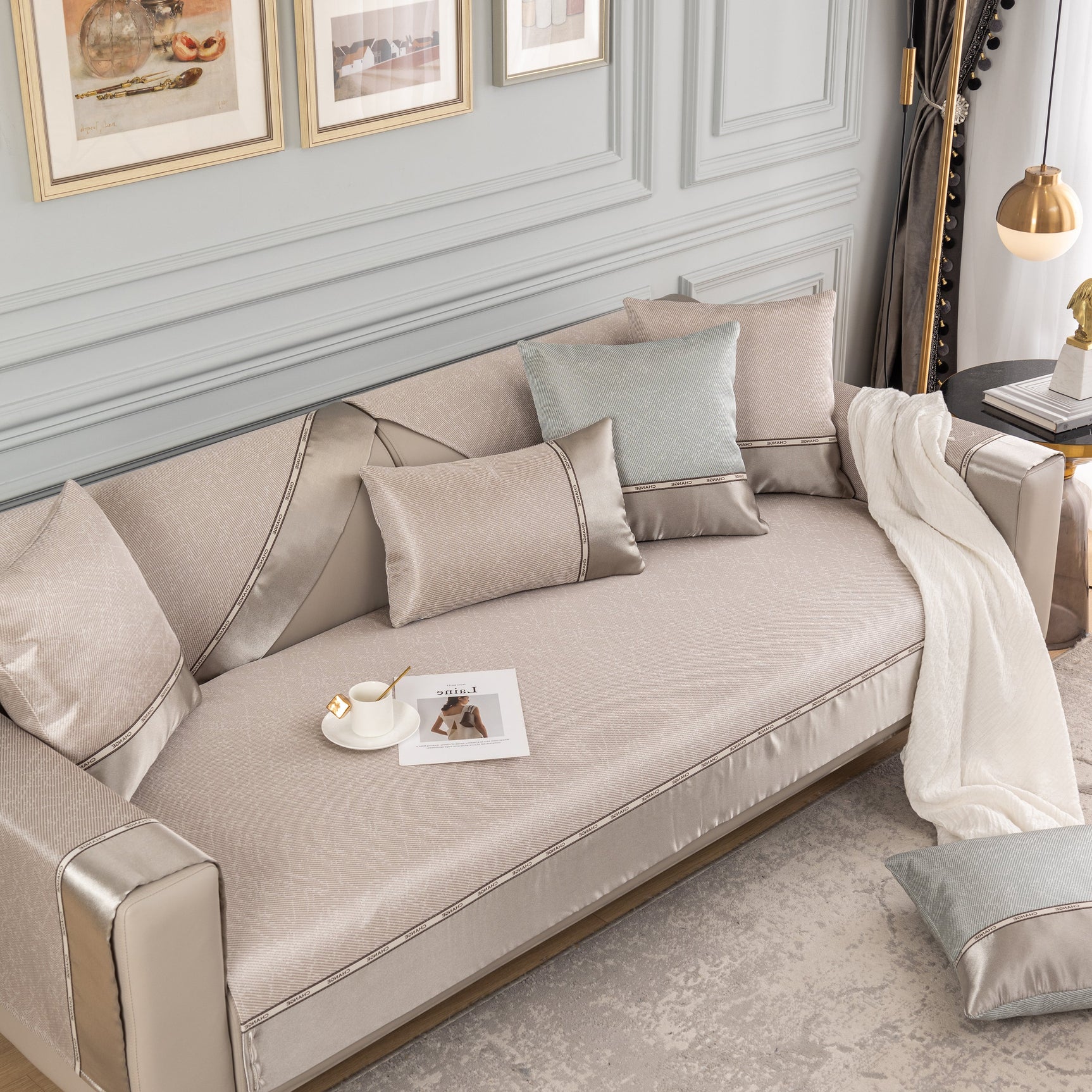Non-Slip Universal Couch Covers for Sectional Sofas & Cushions - Slipcovers for Dogs and Pets - Ornate Home