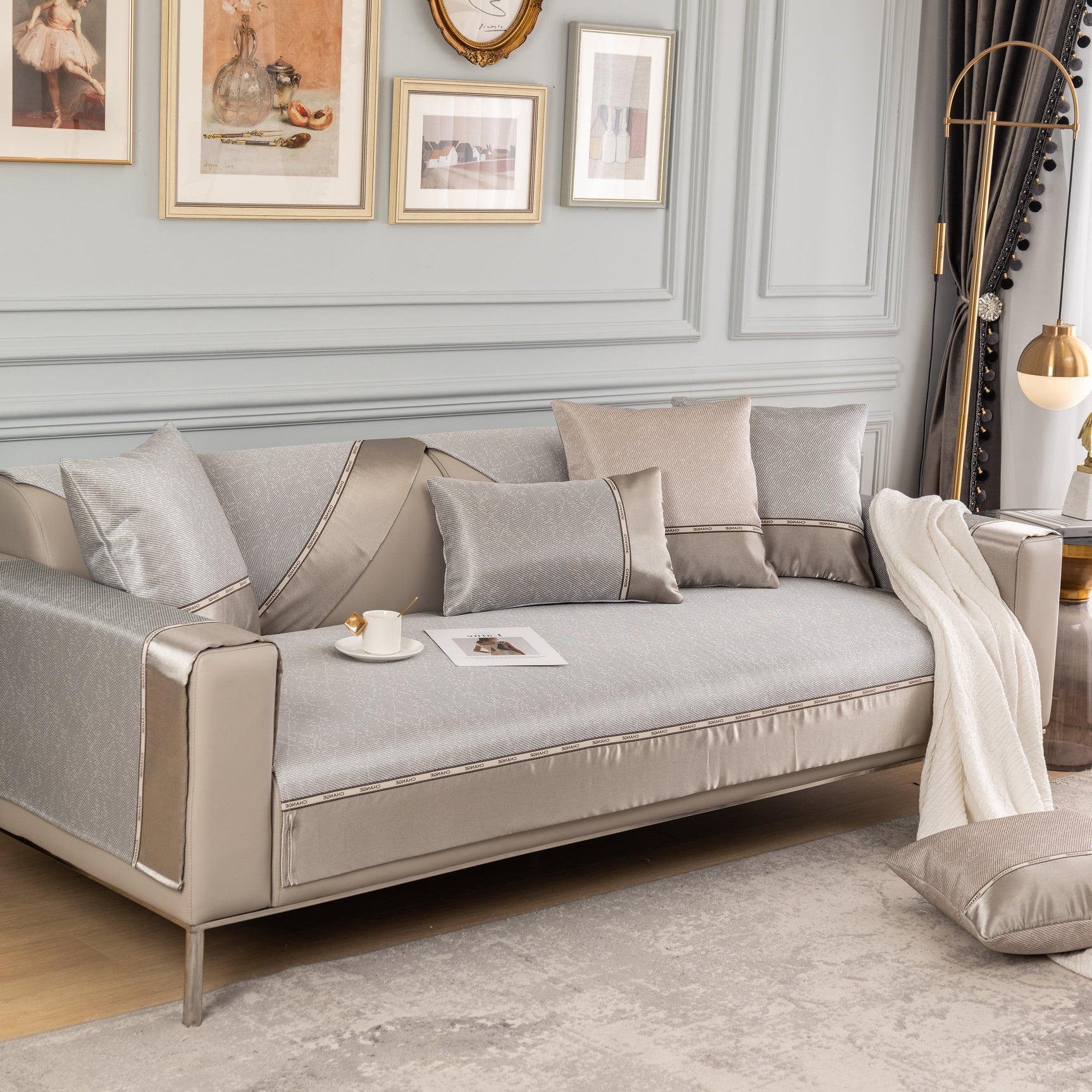 Non-Slip Universal Couch Covers for Sectional Sofas & Cushions - Slipcovers for Dogs and Pets - Ornate Home