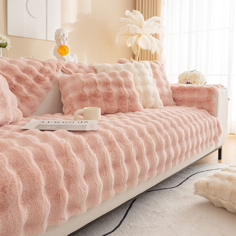 Non-slip Faux Fur Sofa Cover – Super Soft, Fluffy, and Stylish Couch Covers II - Ornate Home
