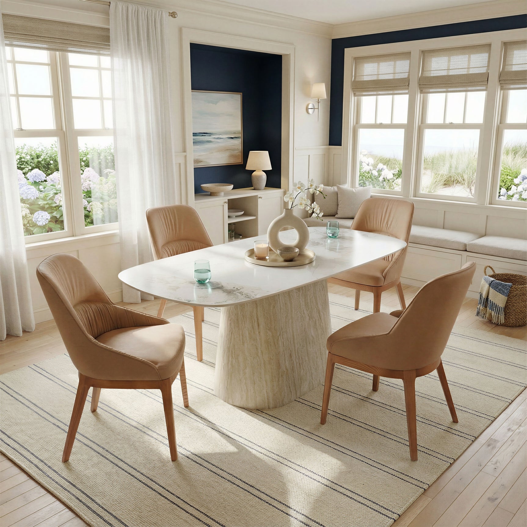 Nooka White & Natural Dining Table - Ornate Home