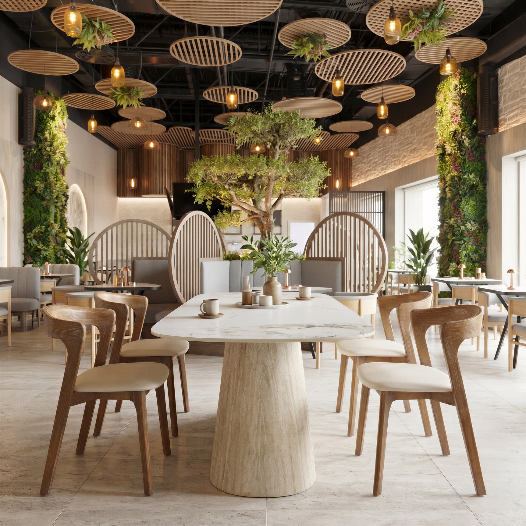 Nooka White & Natural Dining Table - Ornate Home