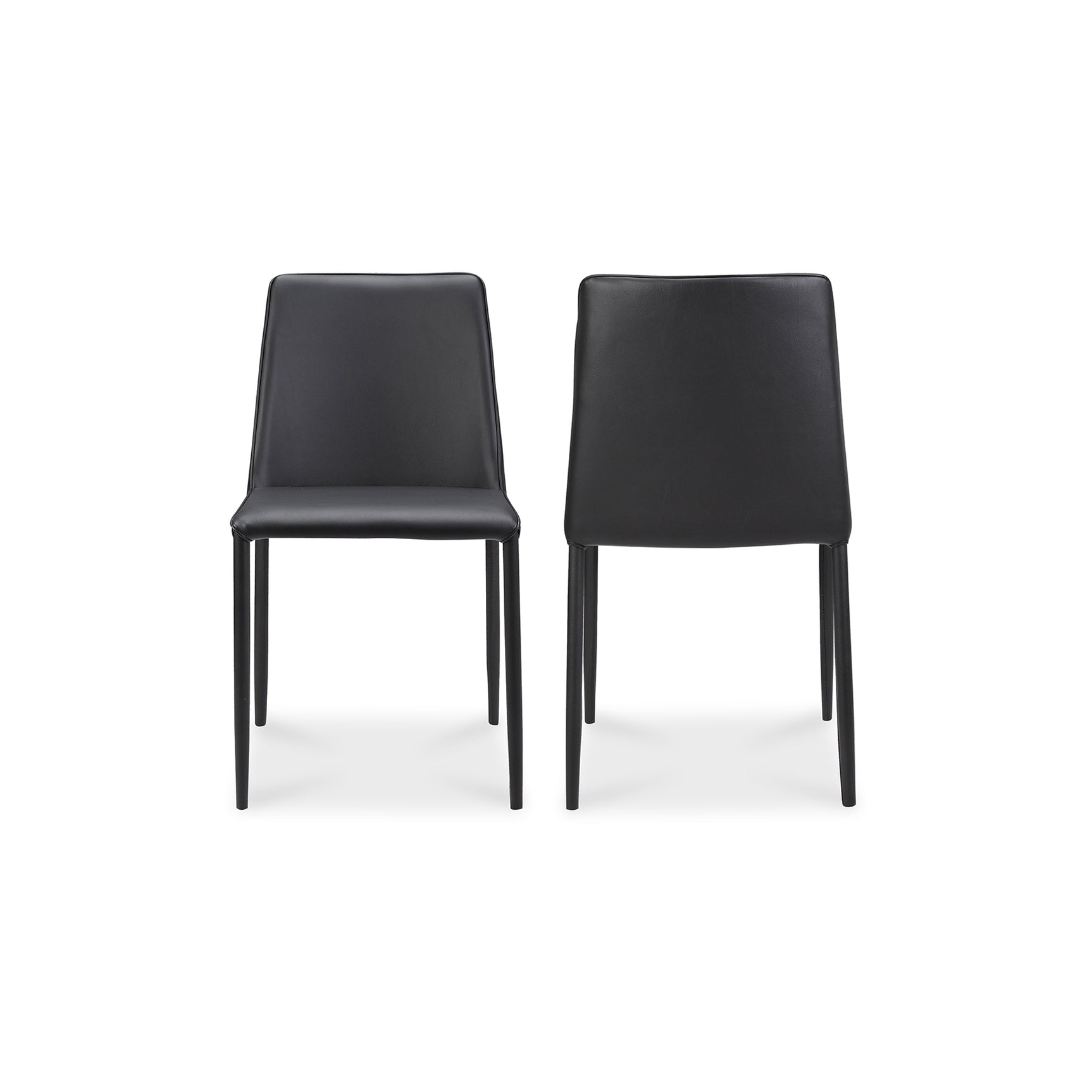Nora Black Vegan Leather Dining Chair (Set of 2) - Ornate Home